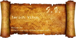 Imrich Vitus névjegykártya